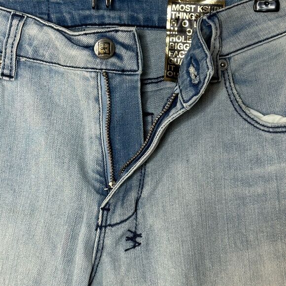 Ksubi The Goldie Dusted Copy Denim Jeans Mid Rise Slim Straight Leg Women 28 NWT - Picture 6 of 11